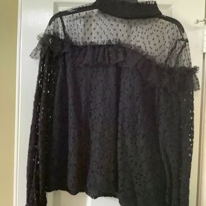 Chic Long Sleeve Black Blouse